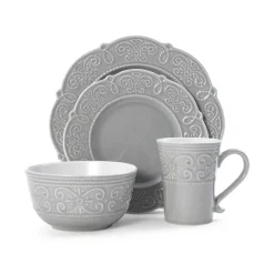 Dinnerware Service For 4|Pfaltzgraff® Abby Gray 16 Piece Dinnerware Set, Service for 4