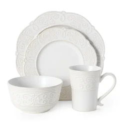 Dinnerware Service For 4|Pfaltzgraff® Abby White 16 Piece Dinnerware Set, Service for 4