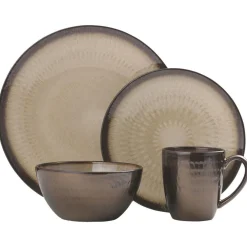Dinnerware Service For 4|Gourmet Basics® Anastasia Cream 16 Piece Dinnerware Set, Service for 4