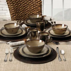 Dinnerware Service For 4|Gourmet Basics® Anastasia Cream 16 Piece Dinnerware Set, Service for 4