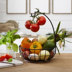 Fruit And Storage Baskets|Pfaltzgraff® Anvil Cage Fruit Storage Basket with Banana Hook