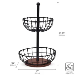 Fruit And Storage Baskets|Pfaltzgraff® Anvil Cage 2 Tier Storage Basket