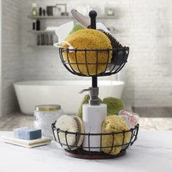 Fruit And Storage Baskets|Pfaltzgraff® Anvil Cage 2 Tier Storage Basket