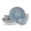 Dinnerware Service For 4|Pfaltzgraff® Arlie Blue 12 Piece Pasta Dinnerware Set, Service for 4