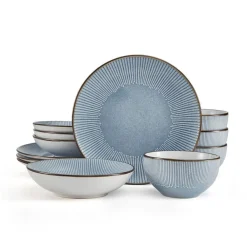 Dinnerware Service For 4|Pfaltzgraff® Arlie Blue 12 Piece Pasta Dinnerware Set, Service for 4