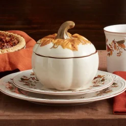 Soup Cereal Bowls|Covered Bowls|Pfaltzgraff® Autumn Berry™ Covered Pumpkin Bowl