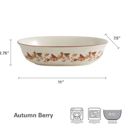 Serve Bowls|Pfaltzgraff® Autumn Berry™ Oval Vegetable Bowl