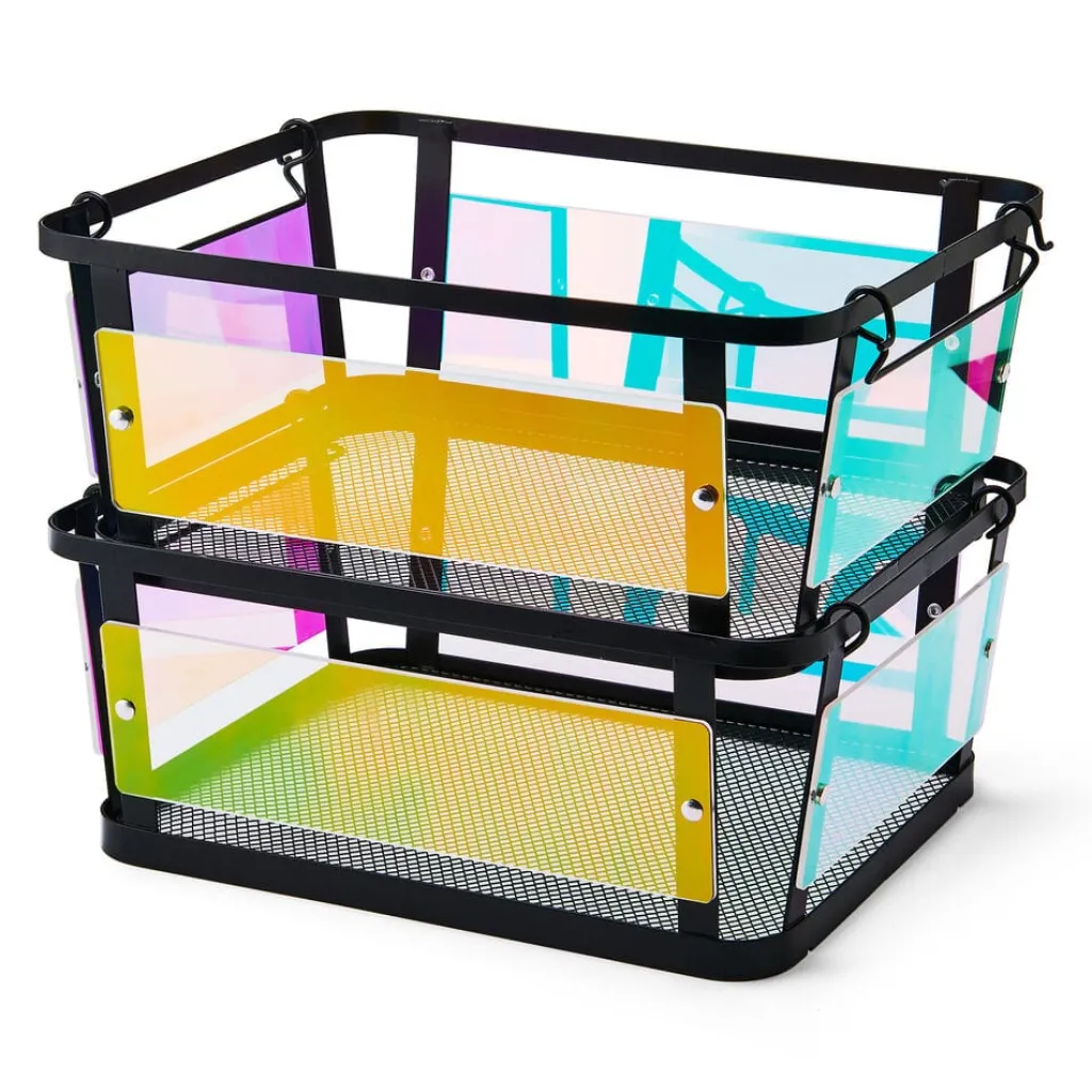 Fruit And Storage Baskets|Gourmet Basics® Ava Iridescent Stackable Storage Basket