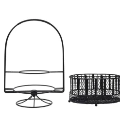 Buffet Caddies|Fruit And Storage Baskets|Gourmet Basics® Band and Stripe Swivel Hostess Buffet Storage Caddy