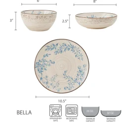 Dinnerware Service For 4|Pfaltzgraff® Bella 12 Piece Dinnerware Set, Service for 4