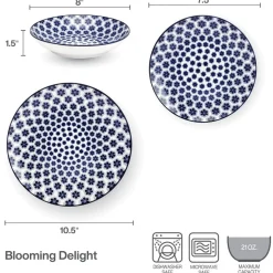Dinnerware Service For 4|Pfaltzgraff® Blooming Delight 12 Piece Dinnerware Set, Service for 4