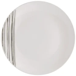 Dinnerware Service For 4|Studio Nova Brushed Lines 16 Piece Dinnerware Set, Service for 4