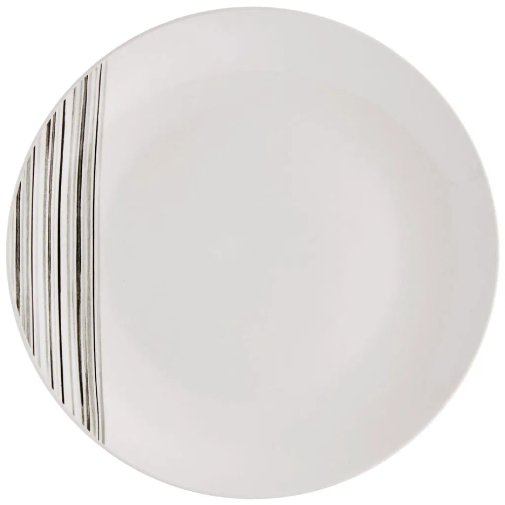 Dinnerware Service For 4|Studio Nova Brushed Lines 16 Piece Dinnerware Set, Service for 4
