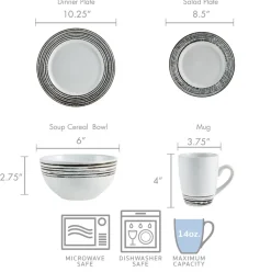 Dinnerware Service For 4|Pfaltzgraff® Bryson White 16 Piece Dinnerware Set, Service for 4
