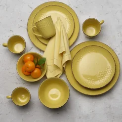 Dinnerware Service For 4|Pfaltzgraff® Bumble Bee Yellow 16 Piece Dinnerware Set, Service for 4