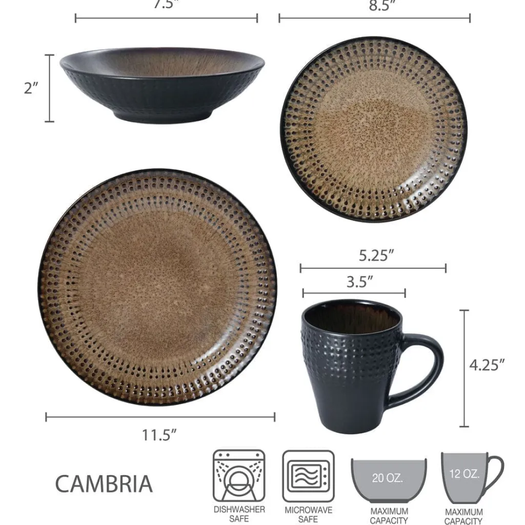 Dinnerware Service For 4|Pfaltzgraff® Cambria 16 Piece Dinnerware Set, Service for 4