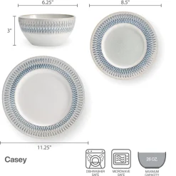 Dinnerware Service For 4|Pfaltzgraff® Casey 12 Piece Dinnerware Set, Service for 4