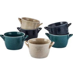 Soup Cereal Bowls|Pfaltzgraff® Cauldron Double Handle Set of 6 Soup Bowls
