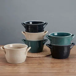 Soup Cereal Bowls|Pfaltzgraff® Cauldron Double Handle Set of 6 Soup Bowls