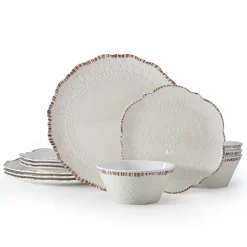 Dinnerware Service For 4|Pfaltzgraff® Chateau Cream 12 Piece Outdoor Melamine Dinnerware Set, Service for 4