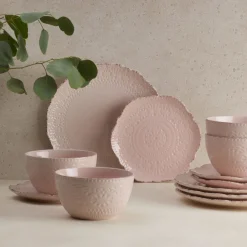 Dinnerware Service For 4|Pfaltzgraff® Chateau Pink 12 Piece Dinnerware Set, Service for 4