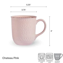 Coffee Mugs|Pfaltzgraff® Chateau Pink Set of 4 Mugs
