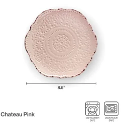 Salad Plates|Pfaltzgraff® Chateau Pink Set of 4 Salad Plates