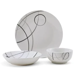 Dinnerware Service For 6|Studio Nova Circles 18 Piece Dinnerware Set, Service for 6