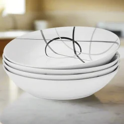 Pasta Bowls|Appetizer Plates|Studio Nova Circles Set of 4 Pasta Bowls