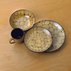 Dinnerware Service For 8|- Cobblestone 32 Piece Dinnerware Set Service for 8
