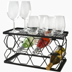 Fruit And Storage Baskets|Gourmet Basics® Collapsible Stackable 8 Bottle Wine Rack