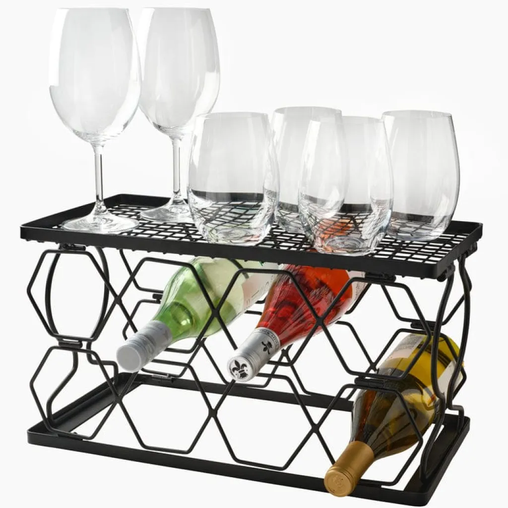Fruit And Storage Baskets|Gourmet Basics® Collapsible Stackable 8 Bottle Wine Rack