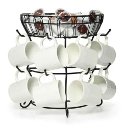 Fruit And Storage Baskets|Gourmet Basics® Countryside Mug Tree with Basket