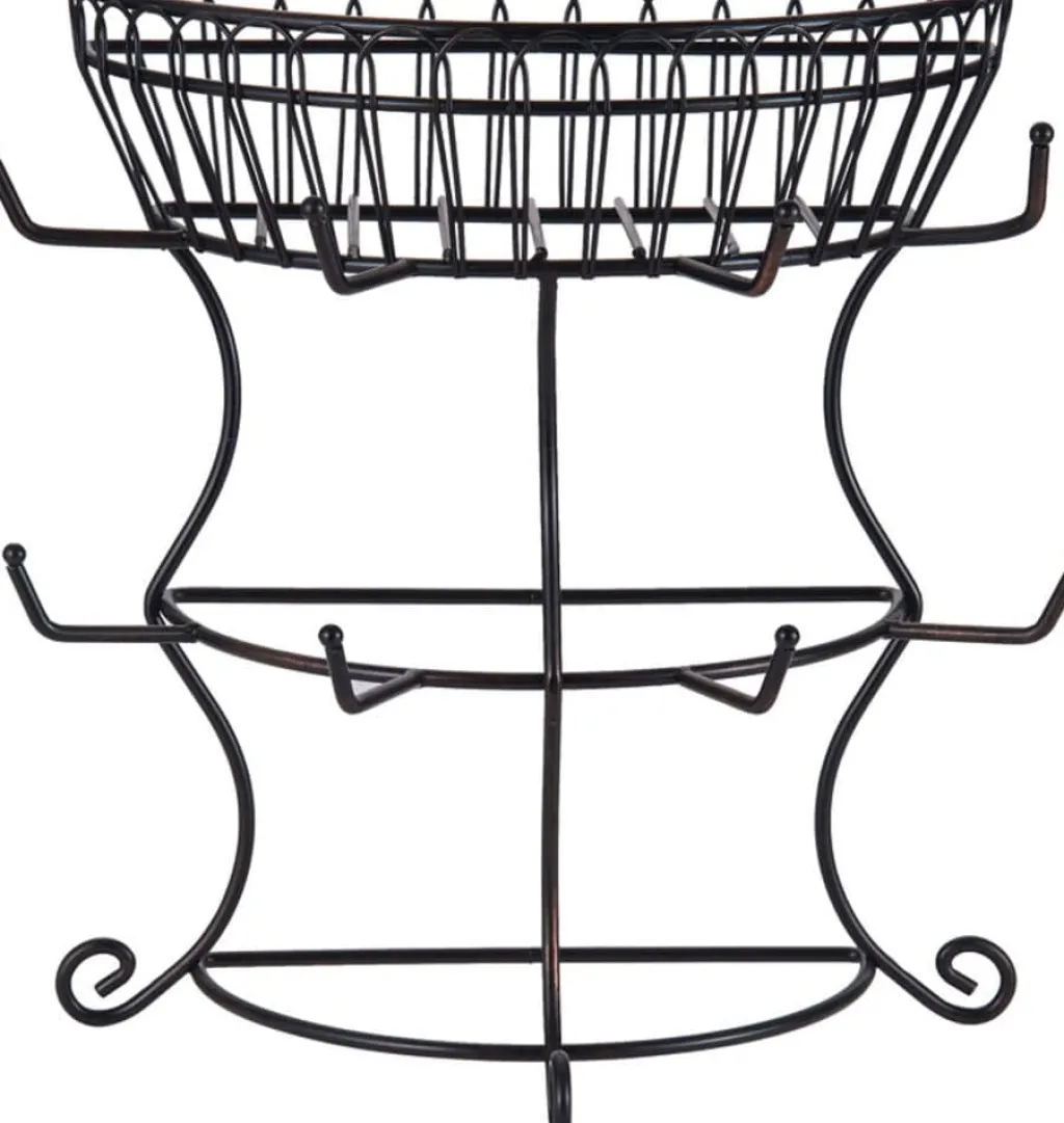 Fruit And Storage Baskets|Gourmet Basics® Countryside Mug Tree with Basket