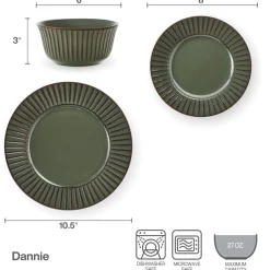 Dinnerware Service For 4|Pfaltzgraff® Dannie Green 12 Piece Dinnerware Set, Service for 4