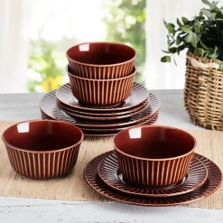 Dinnerware Service For 4|Pfaltzgraff® Dannie Red 12 Piece Dinnerware Set, Service for 4