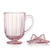 Drinking Glasses|Darbie Angell Bliss Blush Set of 2 Footed Drinking Glasses with Lid