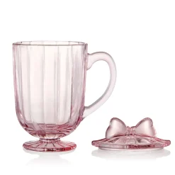 Drinking Glasses|Darbie Angell Bliss Blush Set of 2 Footed Drinking Glasses with Lid