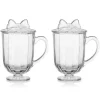 Drinking Glasses|Darbie Angell Bliss Set of 2 Footed Drinking Glasses with Lids