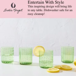 Drinking Glasses|Darbie Angell Dappled Clouds Seafoam Set of 4 Double Old Fashioned Glasses