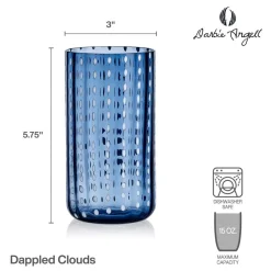 Drinking Glasses|Darbie Angell Dappled Clouds Cobalt Set of 4 Highball Glasses