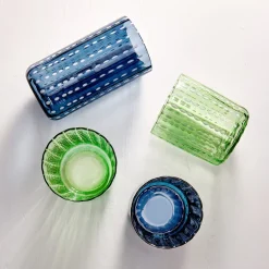 Drinking Glasses|Darbie Angell Dappled Clouds Cobalt Set of 4 Highball Glasses