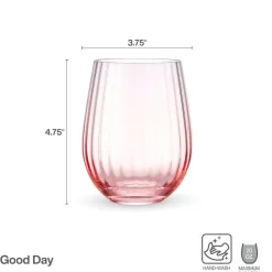 Drinking Glasses|Darbie Angell Good Day Blush Set of 4 Stemless Wine