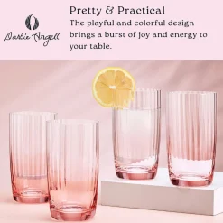 Drinking Glasses|Darbie Angell Good Day Blush Set of 4 Highball Glasses