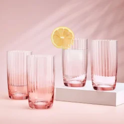 Drinking Glasses|Darbie Angell Good Day Blush Set of 4 Highball Glasses