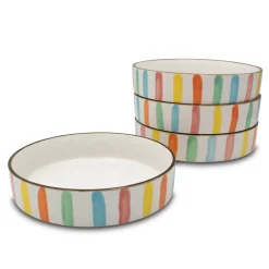 Pasta Bowls|Darbie Angell Happy Spring Summer Set of 4 Pasta Bowls