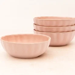Soup Cereal Bowls|Darbie Angell Lady Blush Set of 4 Oval Soup Cereal Bowls