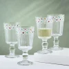 Drinking Glasses|Darbie Angell Painted Daisy Set of 4 Goblets