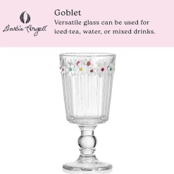 Drinking Glasses|Darbie Angell Painted Daisy Set of 4 Goblets