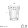 Drinking Glasses|Darbie Angell Painted Daisy Set of 4 Double Old Fashioned Glasses